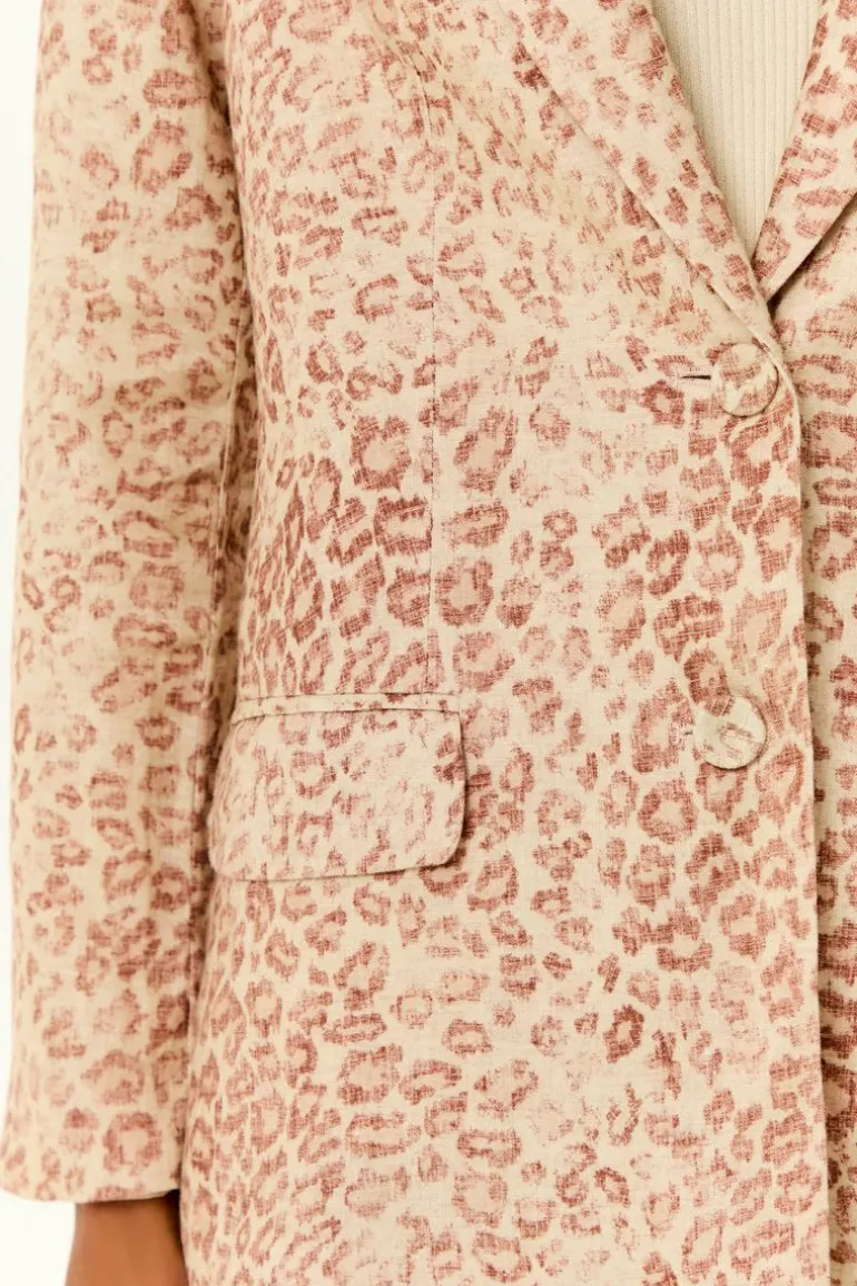 Blazer Linho Estampa Jaguar