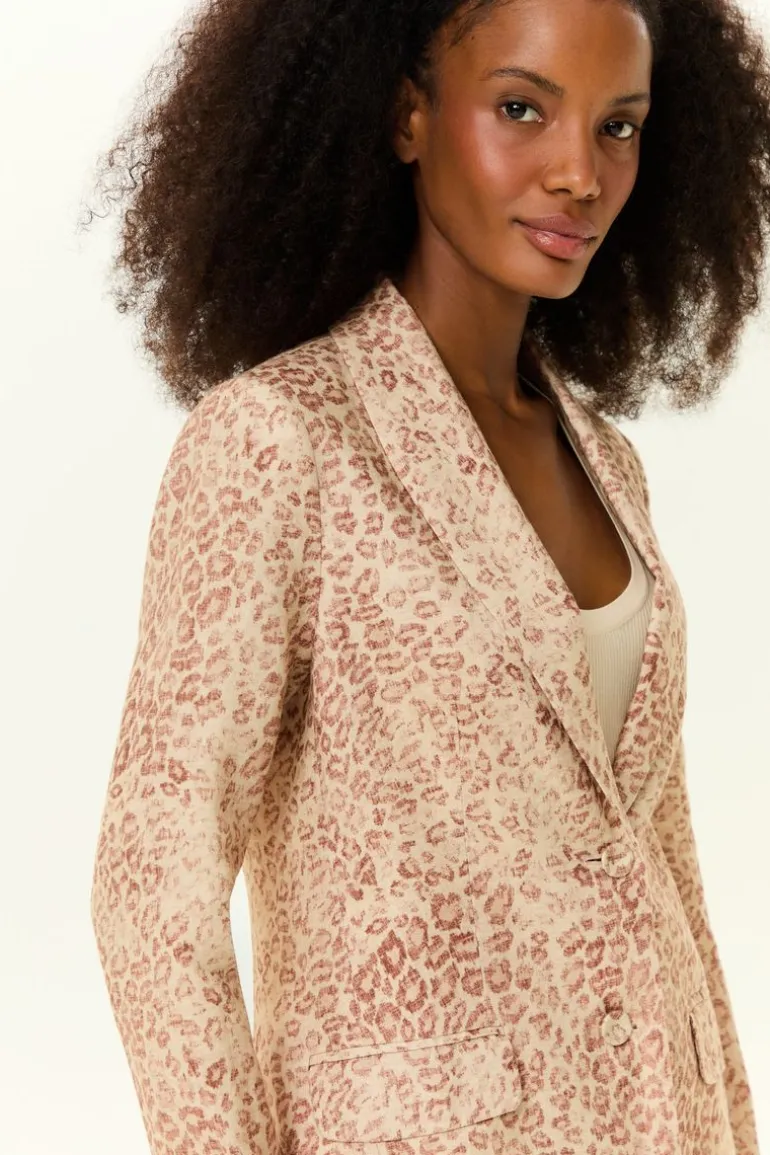 Blazer Linho Estampa Jaguar