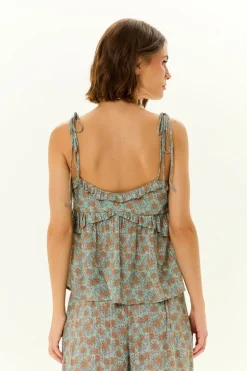 Blusa Babados Estampa Greeny
