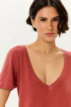 Blusa Decote v Manga Curta