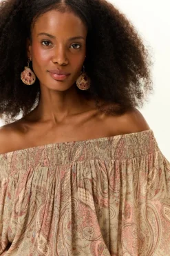 Blusa Lastex Estampa Folk