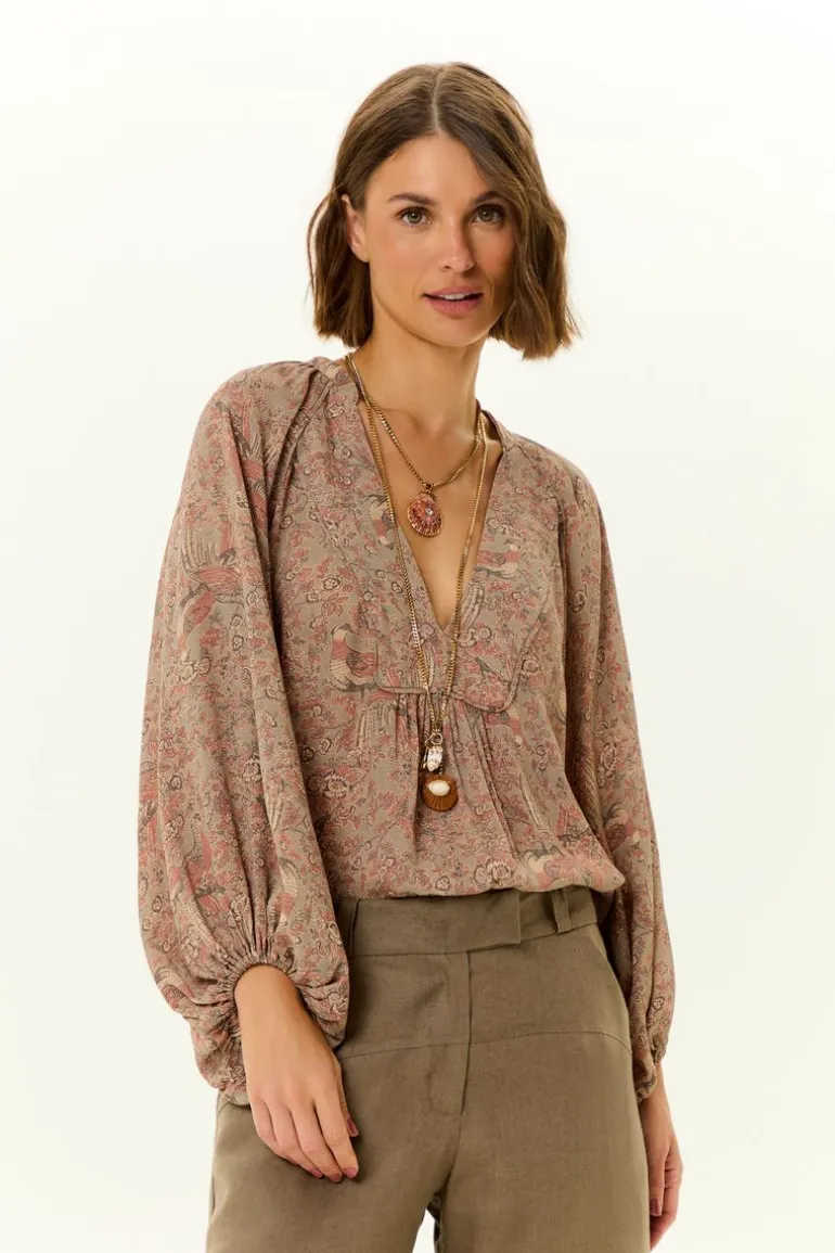 Blusa Manga Longa Estampa Condor