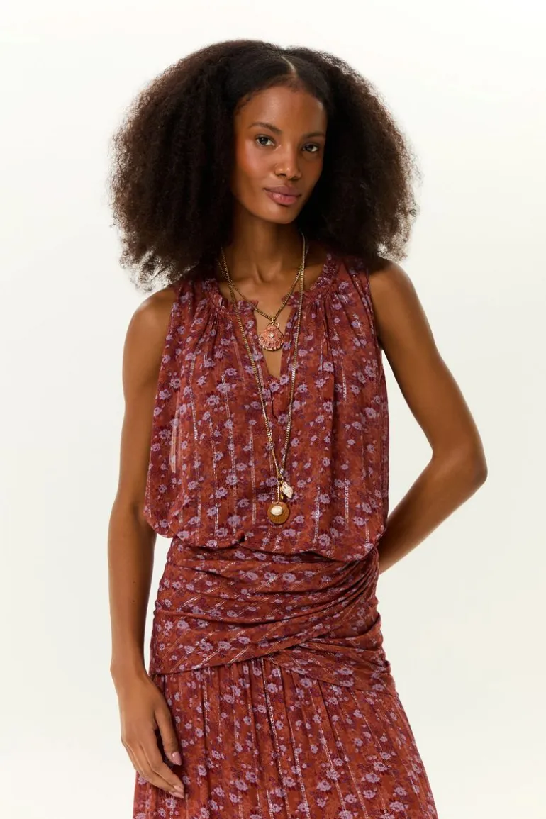Blusa Pontas Estampa Roses