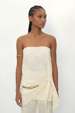Blusa Sem Alça Bordado Holambra