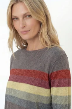 Blusa Tricot Listras Com Lurex
