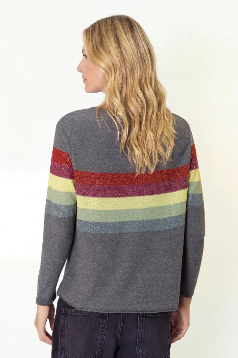 Blusa Tricot Listras Com Lurex