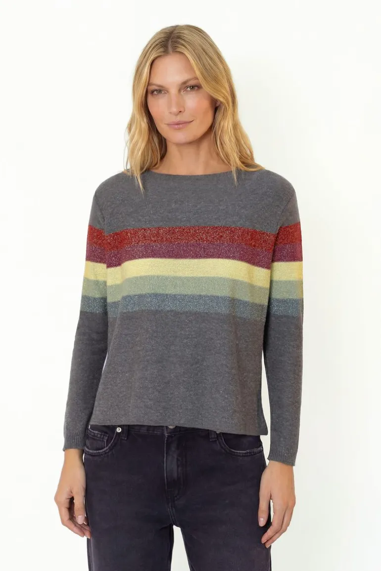 Blusa Tricot Listras Com Lurex