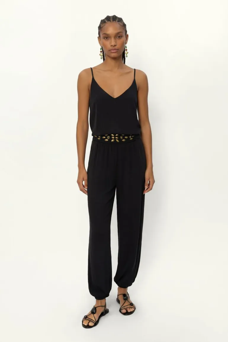 Calça Balone Cinto Tachas