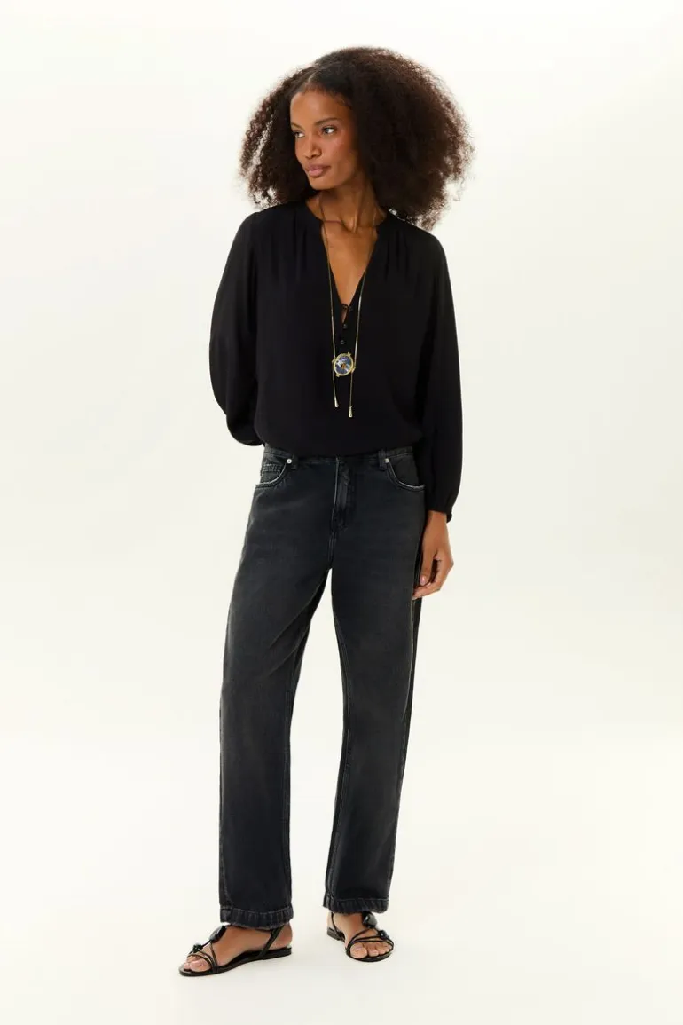 Calça Jeans Black Relaxed Rasgos