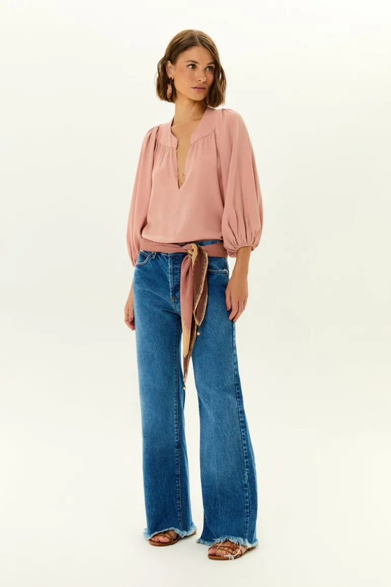 Calça Jeans Flare Botoes Braguilha