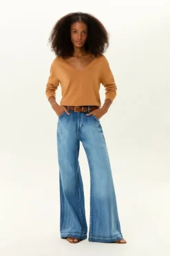 Calça Jeans Pantalona Vintage
