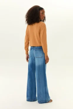 Calça Jeans Pantalona Vintage