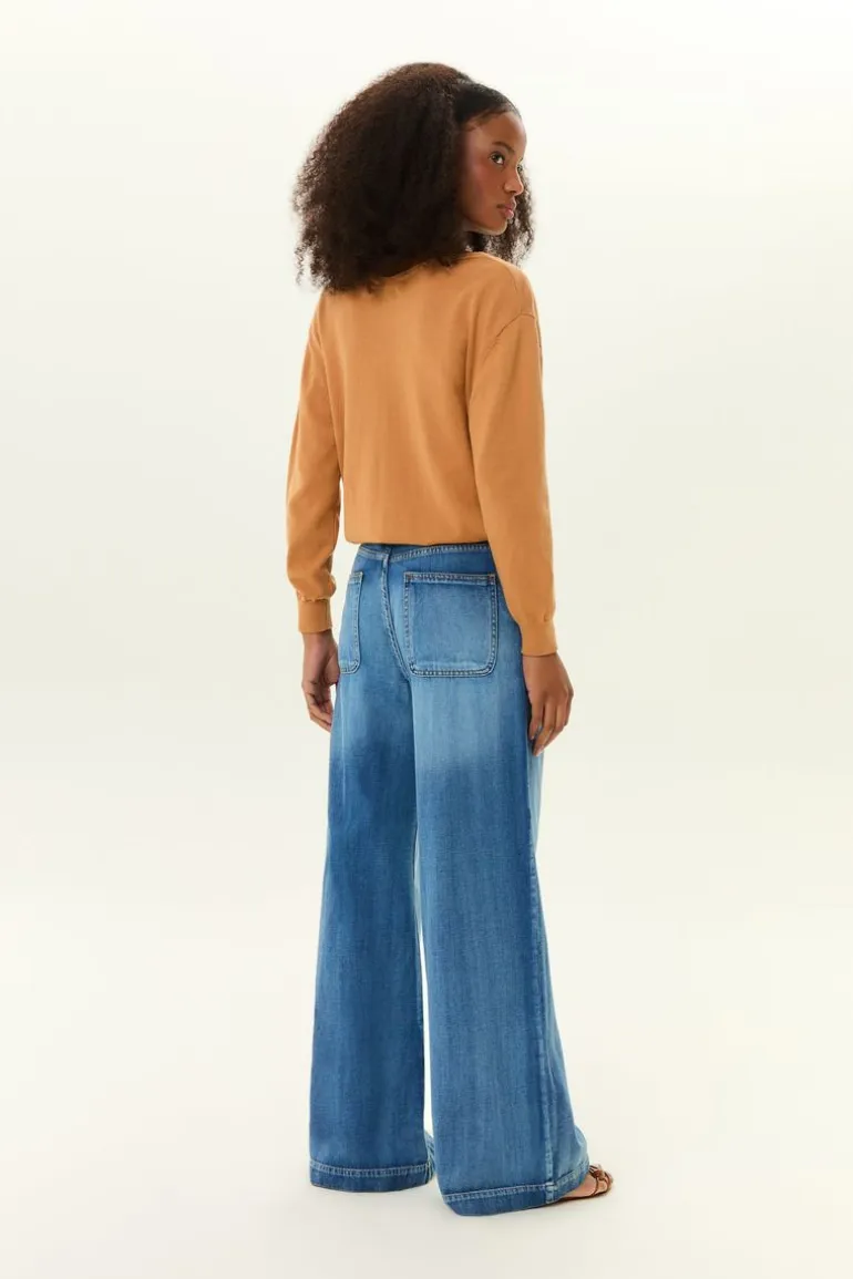 Calça Jeans Pantalona Vintage