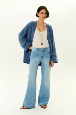 Calça Jeans Reta Used Bolsos Frente