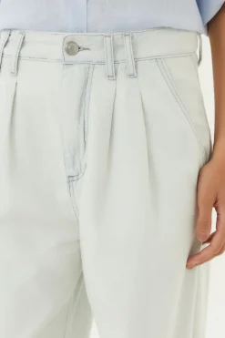 Calça Jeans Wide Leg Pregas