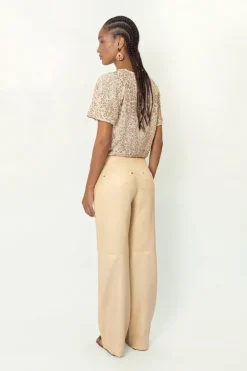 Calça Reta Linho Bolso Frontal