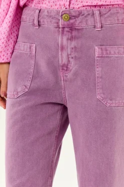 Calça Sarja Reta Used Bolsos Frente
