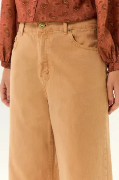 Calça Sarja Wide Leg Barra Larga
