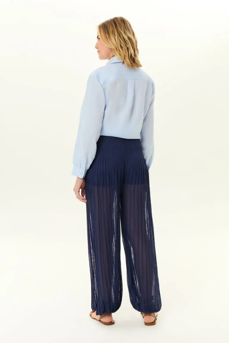 Calça Tricot Aladim Plissada