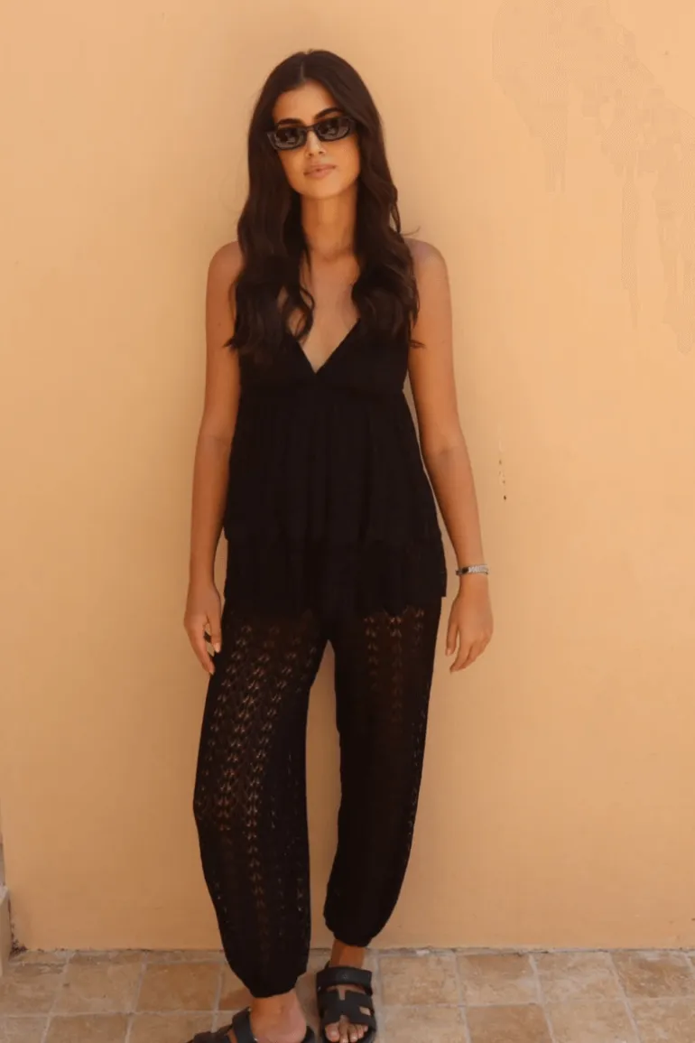Calça Tricot Aladim Ponto Rendado