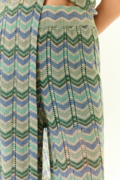 Calça Tricot Pantalona Chevron