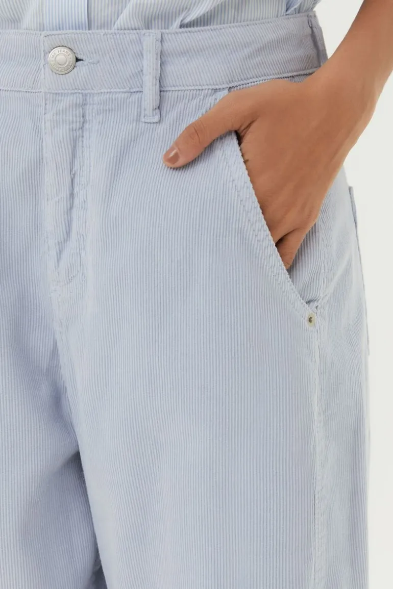 Calça Veludo Cotele Barrel Pregas