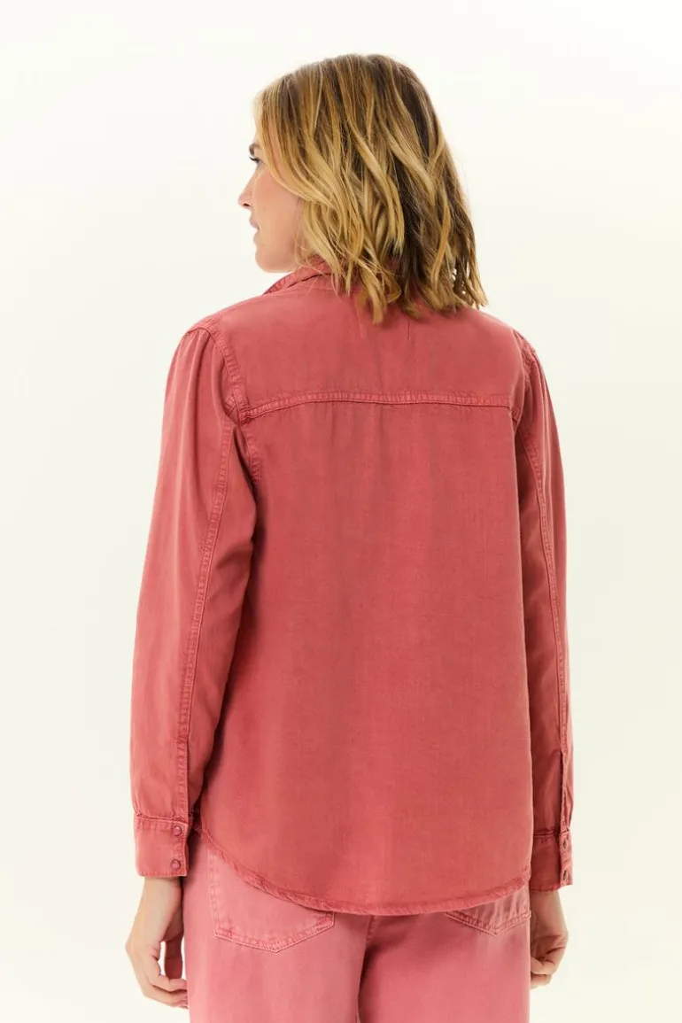 Camisa Sarja Stone Com Pala e Bolsos