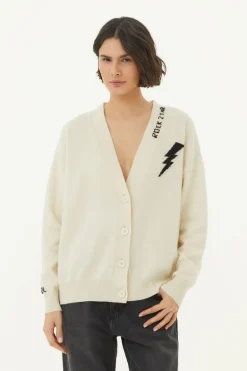 Cardigan Trico Bordado Rockstar