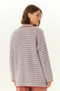 Cardigan Tricot Longo Multicolor