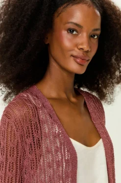 Cardigan Tricot Ponto Rendado Brilhos