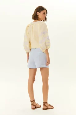 Short Alfaiataria Linho Prega