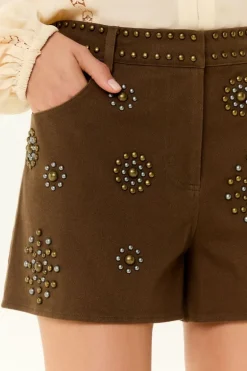 Short Sarja Mix Rebites