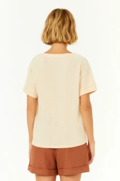 T-Shirt Decote v Algodao Flame