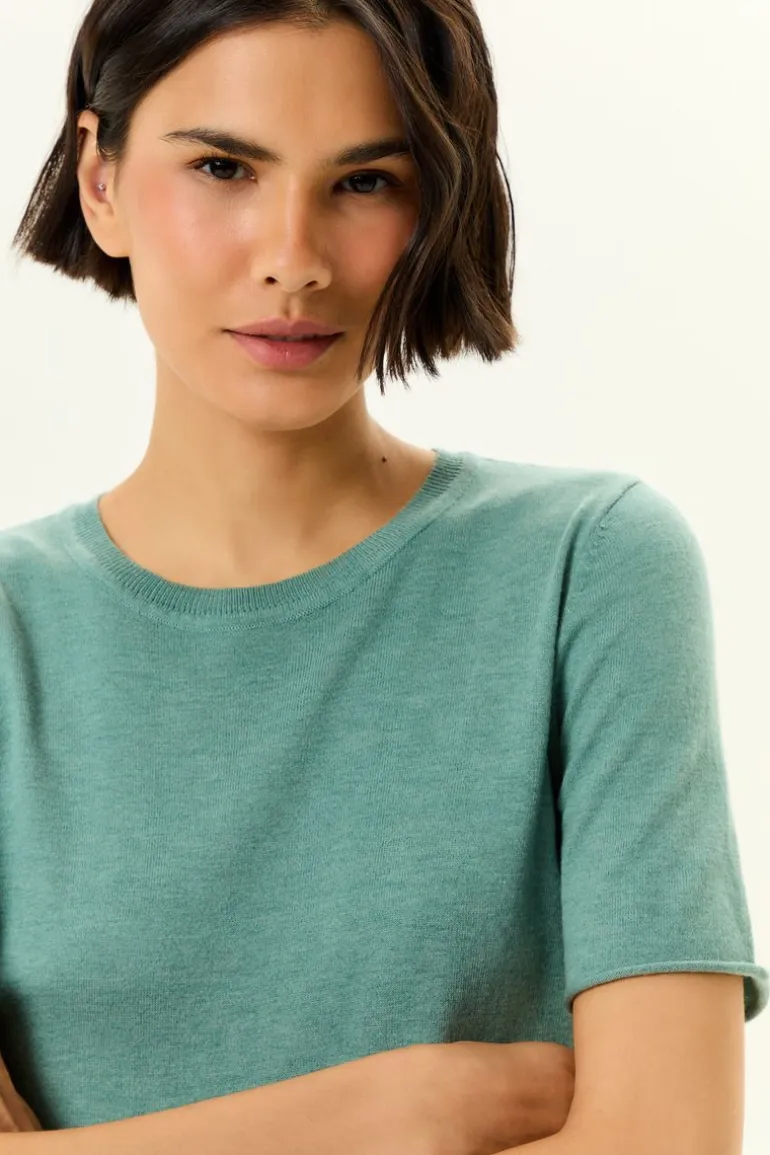 T-Shirt Tricot Decote Careca
