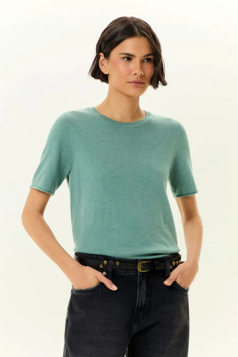 T-Shirt Tricot Decote Careca