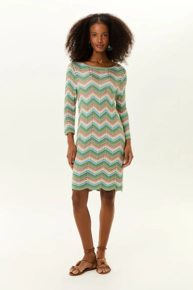 Vestido Curto Tricot Chevron