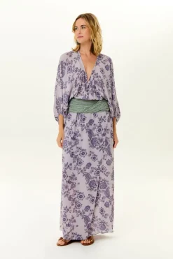 Vestido Longo Ggt Estampa Poema