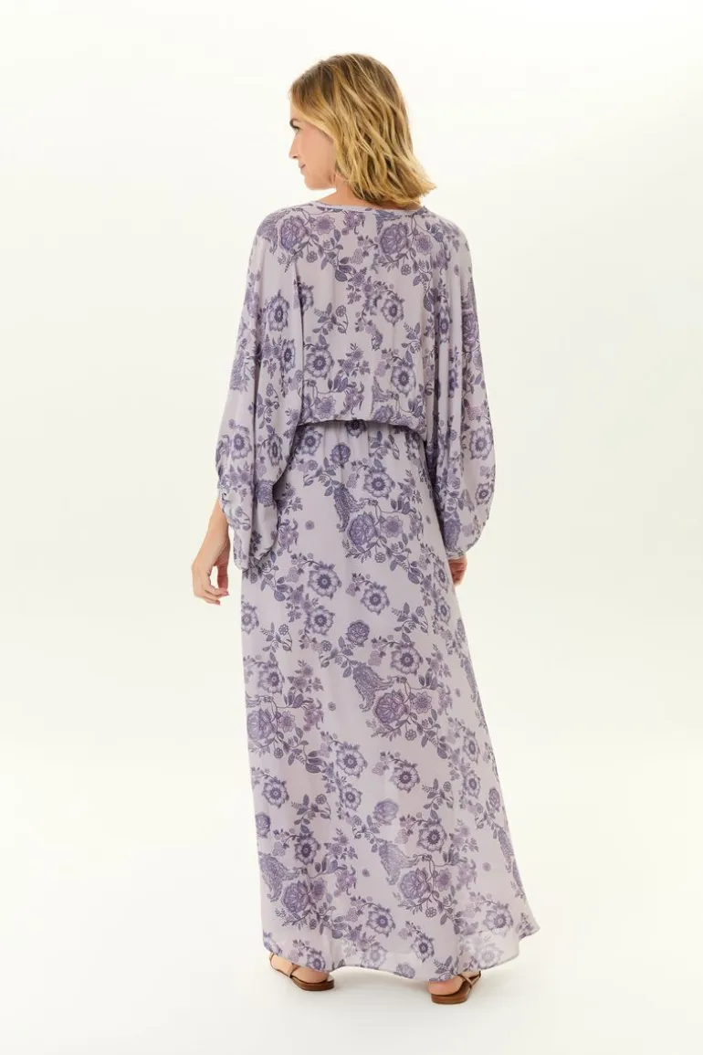Vestido Longo Ggt Estampa Poema