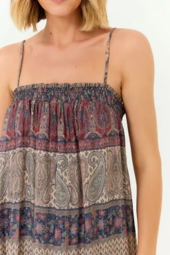 Vestido Longo Lastex Estampa Geranium