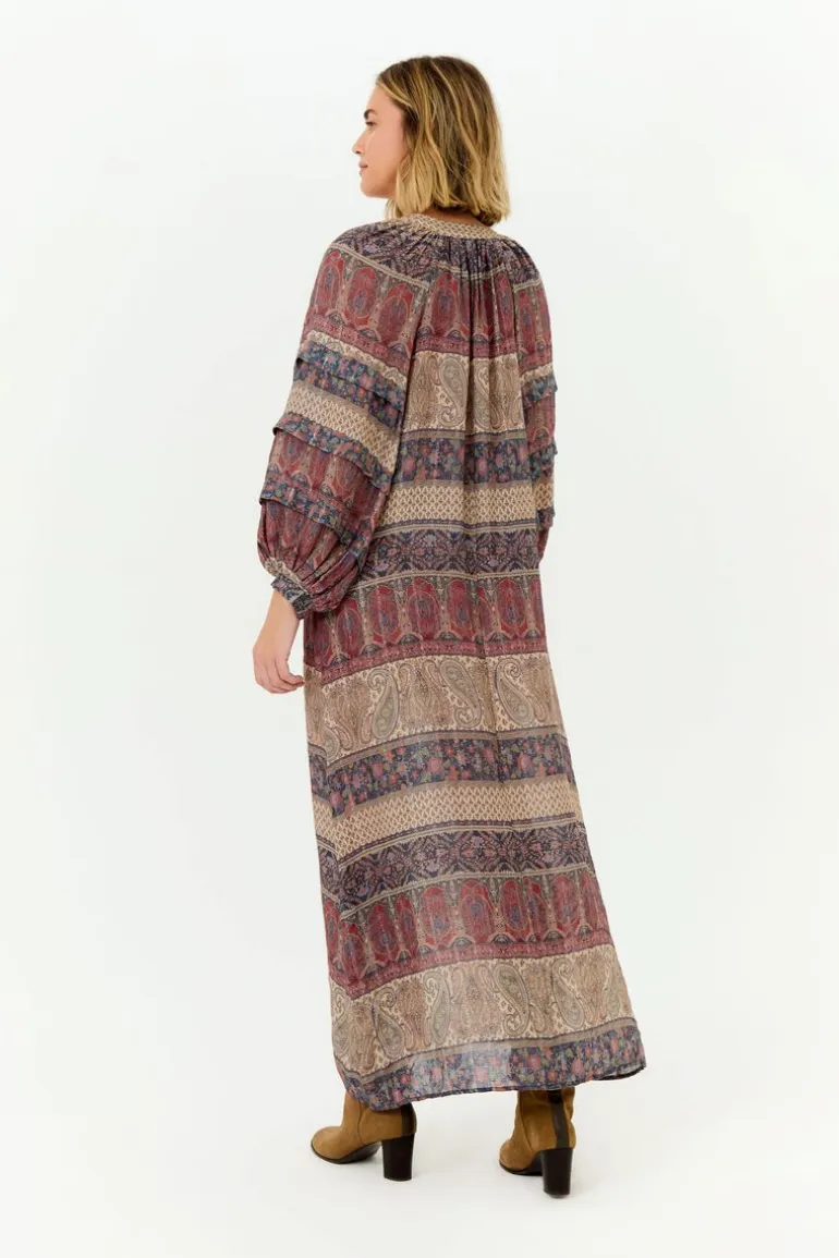 Vestido Longo Mix Estampa Geranium