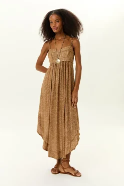 Vestido Midi Alca Estampa Leaf