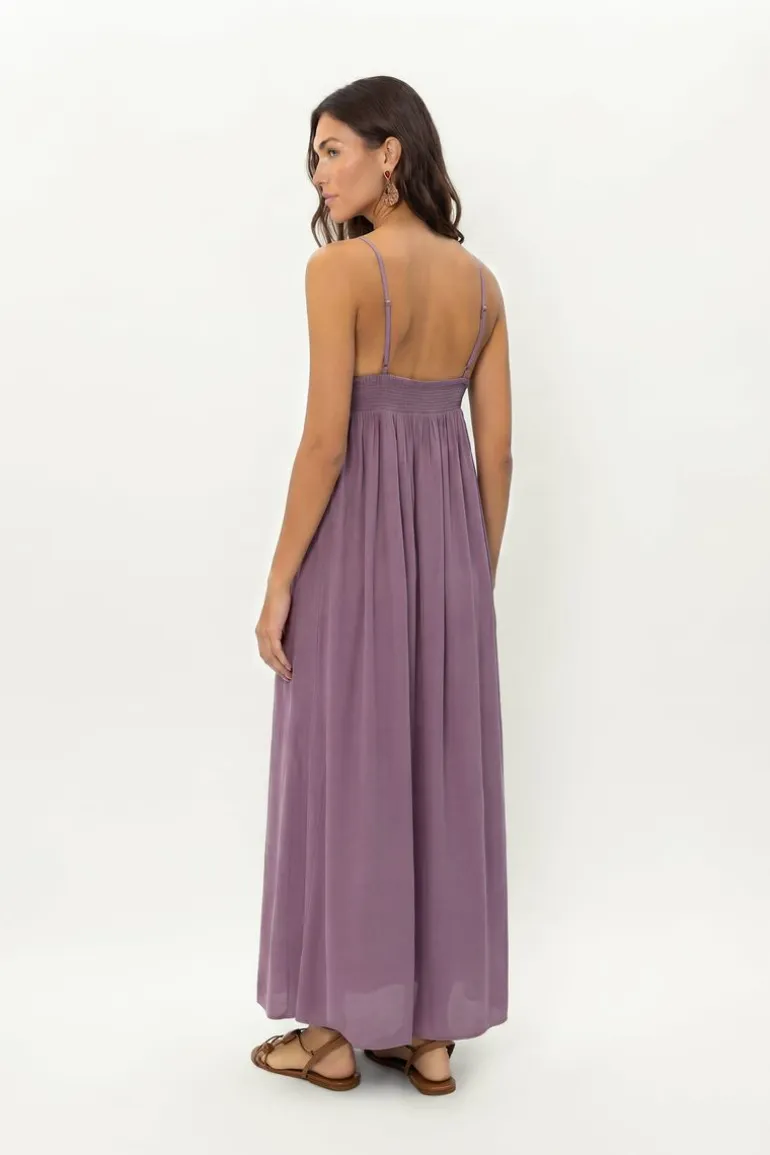 Vestido Midi Alcinha Frisos