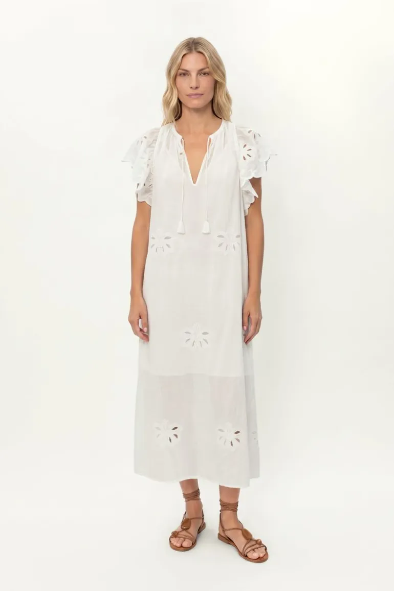 Vestido Midi Bordado Lotus