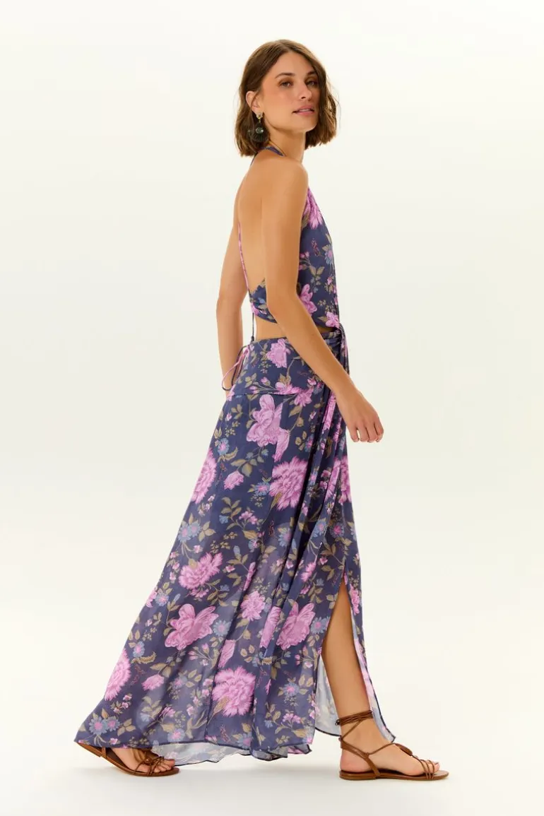 Vestido Midi Decote Ggt Estampa Tish