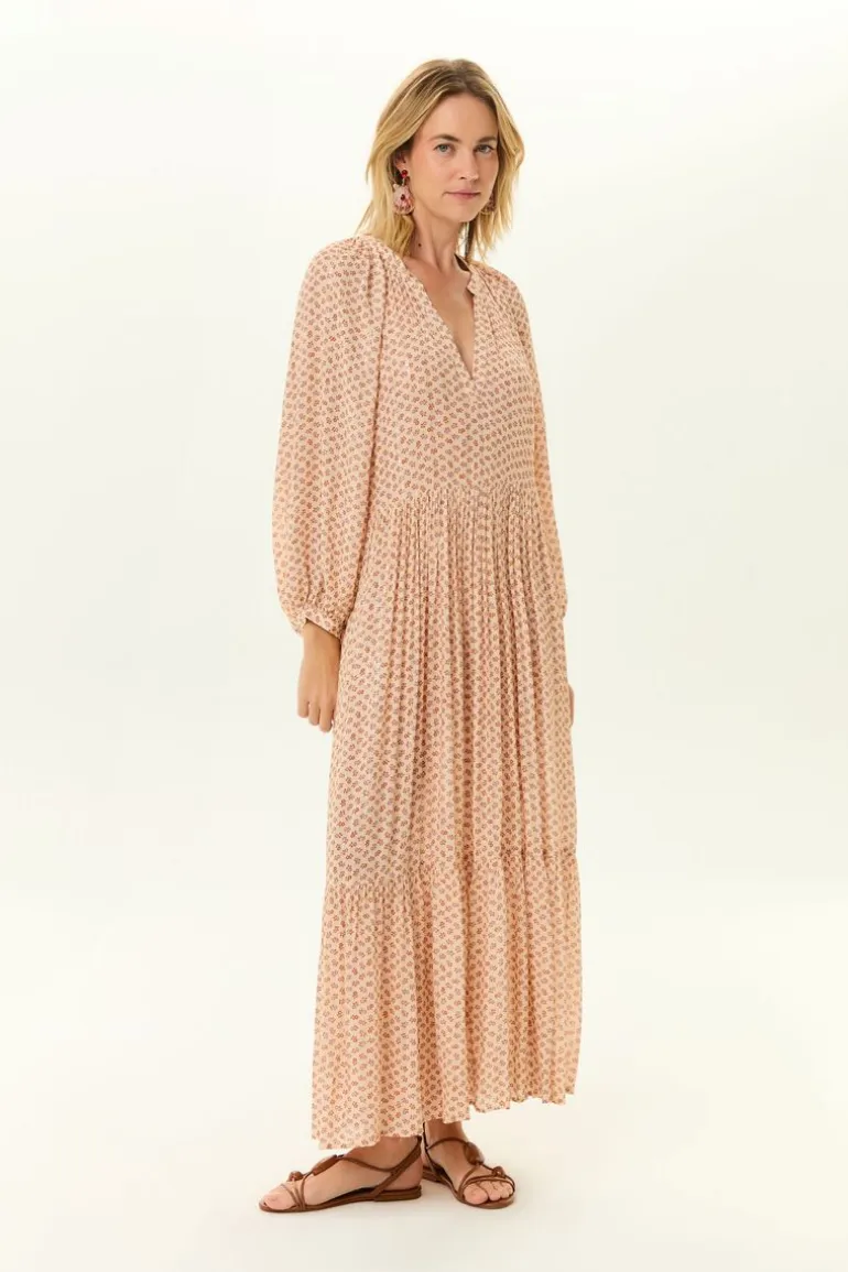 Vestido Midi Estampa Plumy