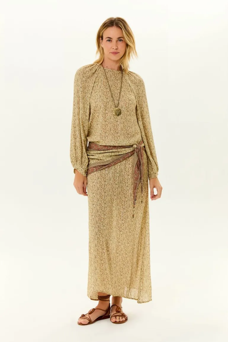 Vestido Midi Lenco Estampa Amarilis
