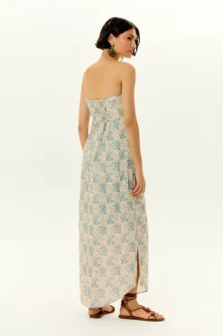 Vestido Midi Linho Estampa Melissa