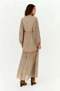 Vestido Midi Manga Estampa Geranium