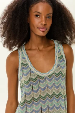 Vestido Midi Tricot Fendas Chevron