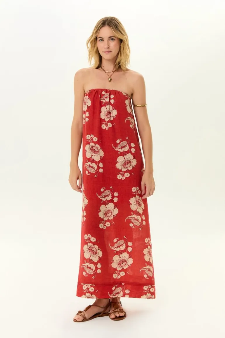 Vestido Sem Alca Estampa Fleur a